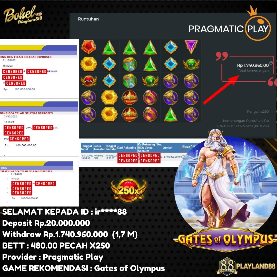 BUKTI MAXWIN GATES OF OLYMPUS PLAYLAND88