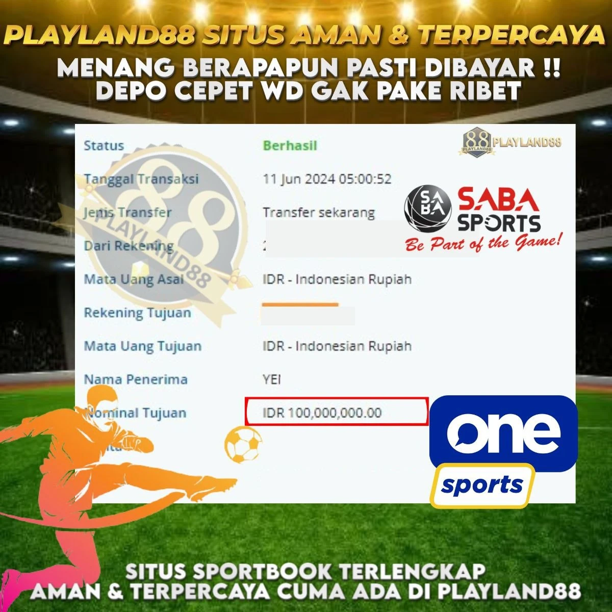 BUKTI JACKPOT SABA SPORTS PLAYLAND88