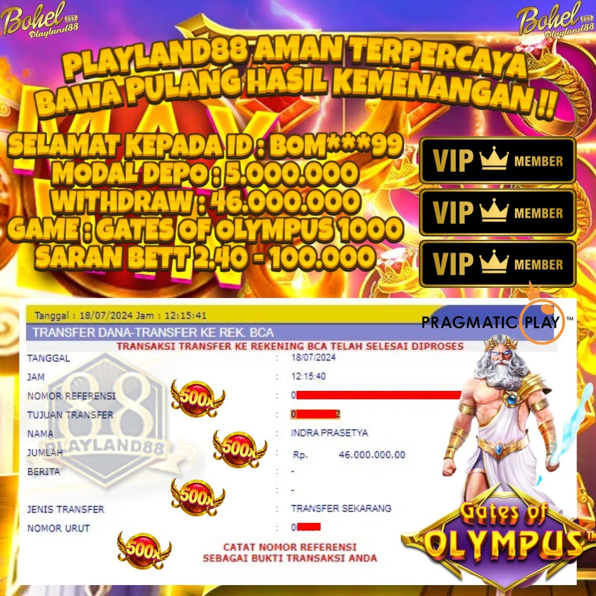 BUKTI WITHDRAW PLAYLAND88 GATES OF OLYMPUS