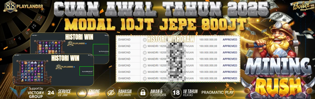 JACKPOT BESAR PLAYLAND88 800 JUTAA !!